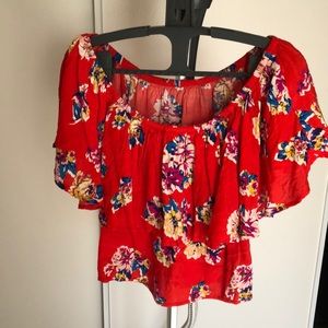 Off shoulder crop top